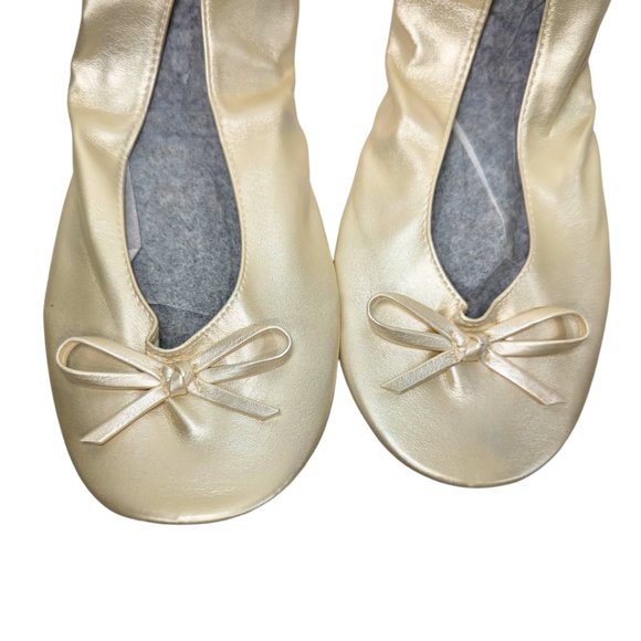 Cinderollies NWT Size 7-8 Pearl Ivory Foldable Rollable Ballet Flats - Picture 5 of 6